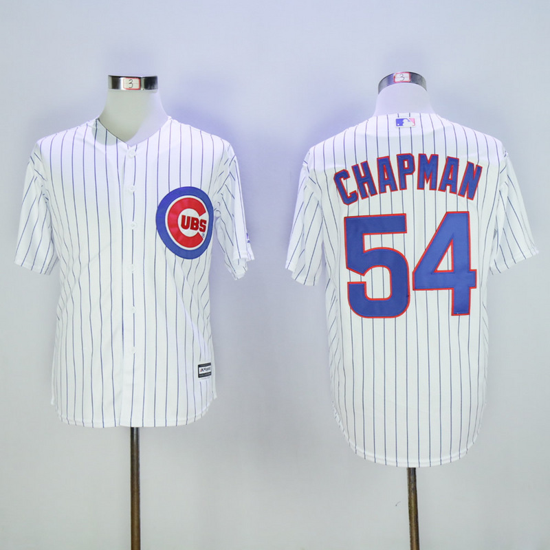 Men Chicago Cubs #54 Chapman White MLB Jerseys->chicago cubs->MLB Jersey